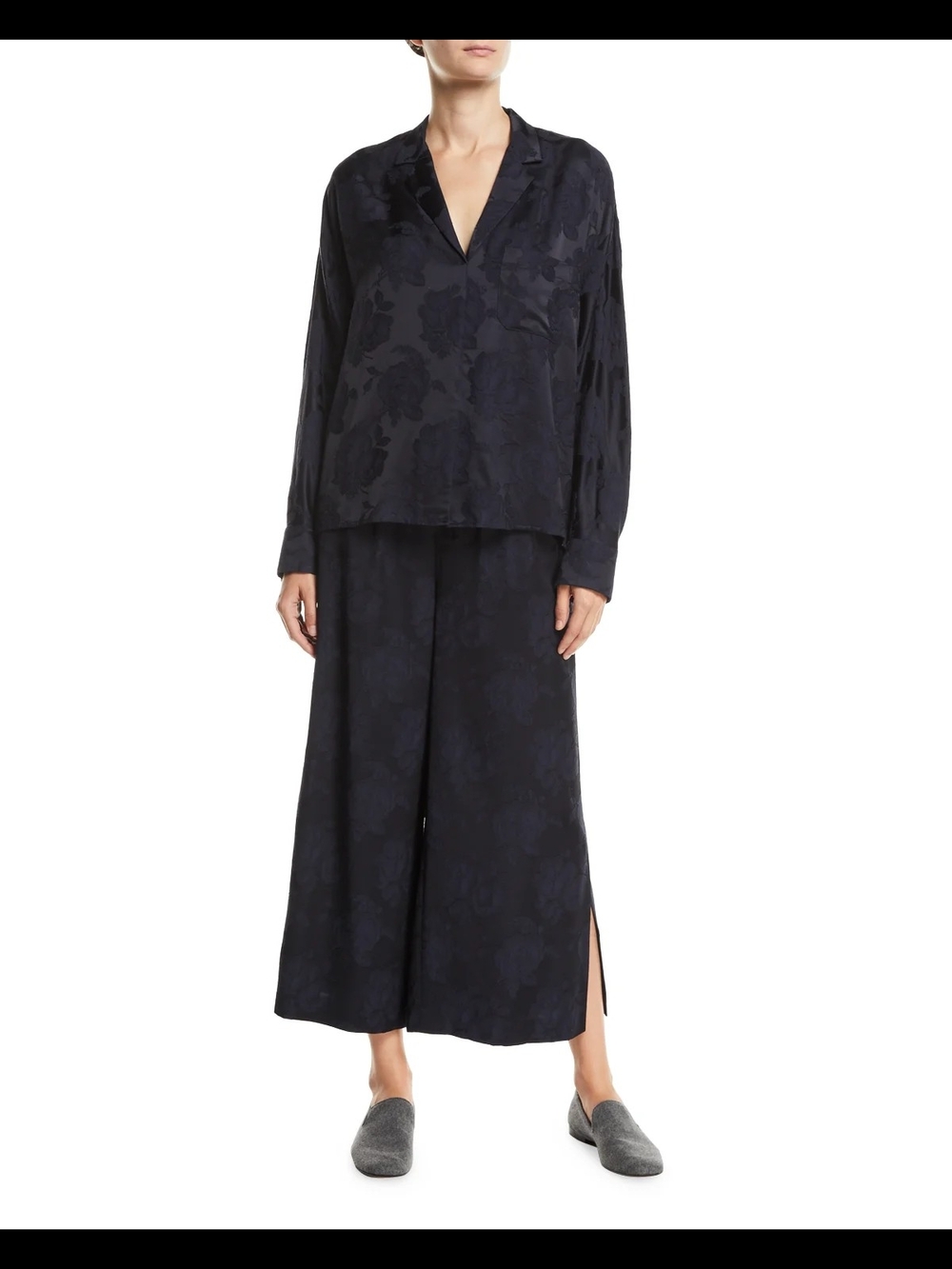 Vince Dark Navy Coastal Jaquard Pajama Style Set Size XL